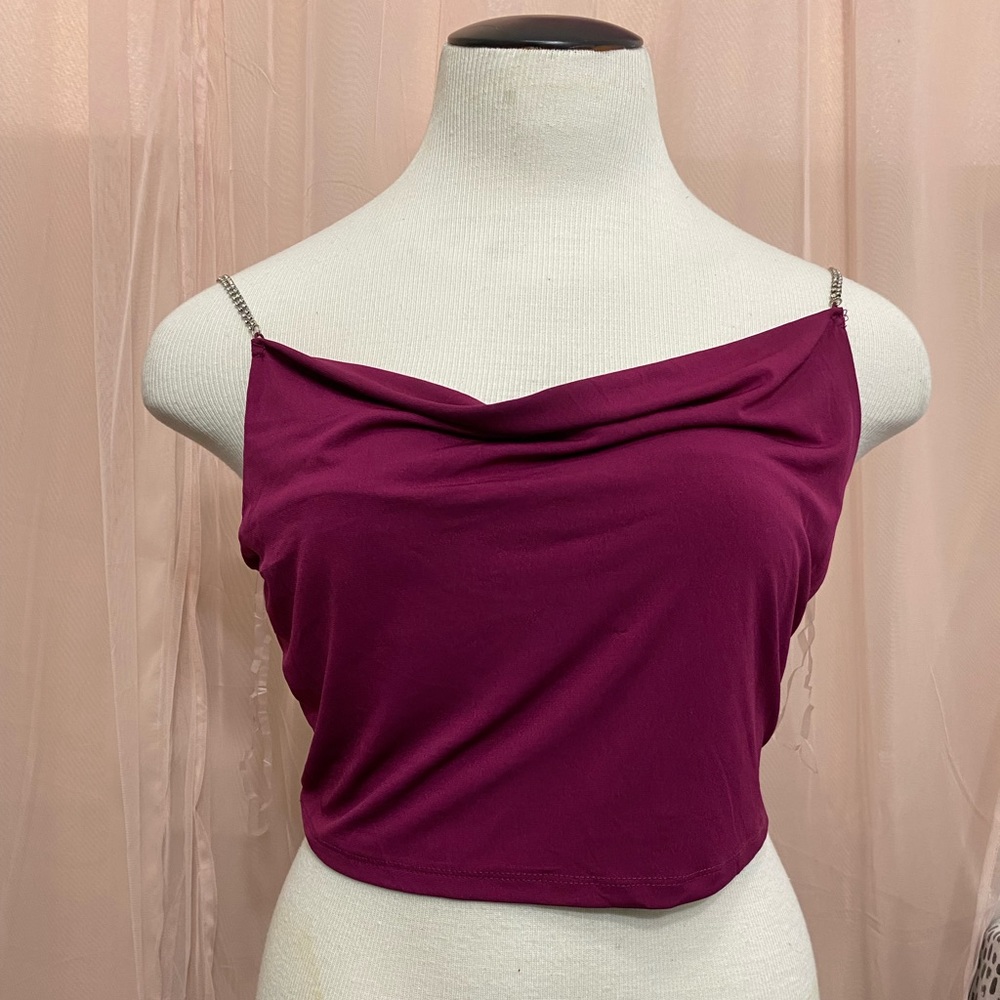 Faded Rose CropTop with jewel straps